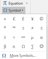 Word Insert Tab Symbols Symbols