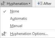 Word Layout Tab Page Setup Hyphenation